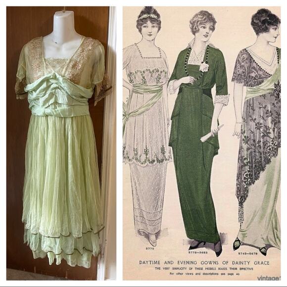 Vintage Dresses & Skirts - Final price* Vtg Edwardian evening dress 1915